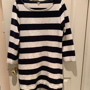 Stripe dress, dark navy, or black